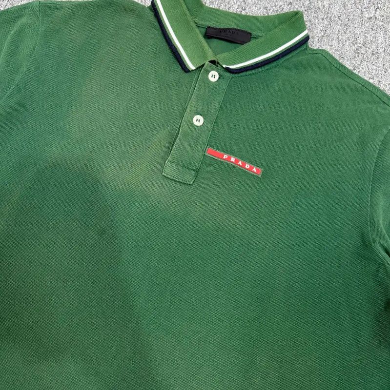 Prada Prada Green Cotton Men's Polo Shirt Size US L / EU 52-54 / 3 - 2 Thumbnail