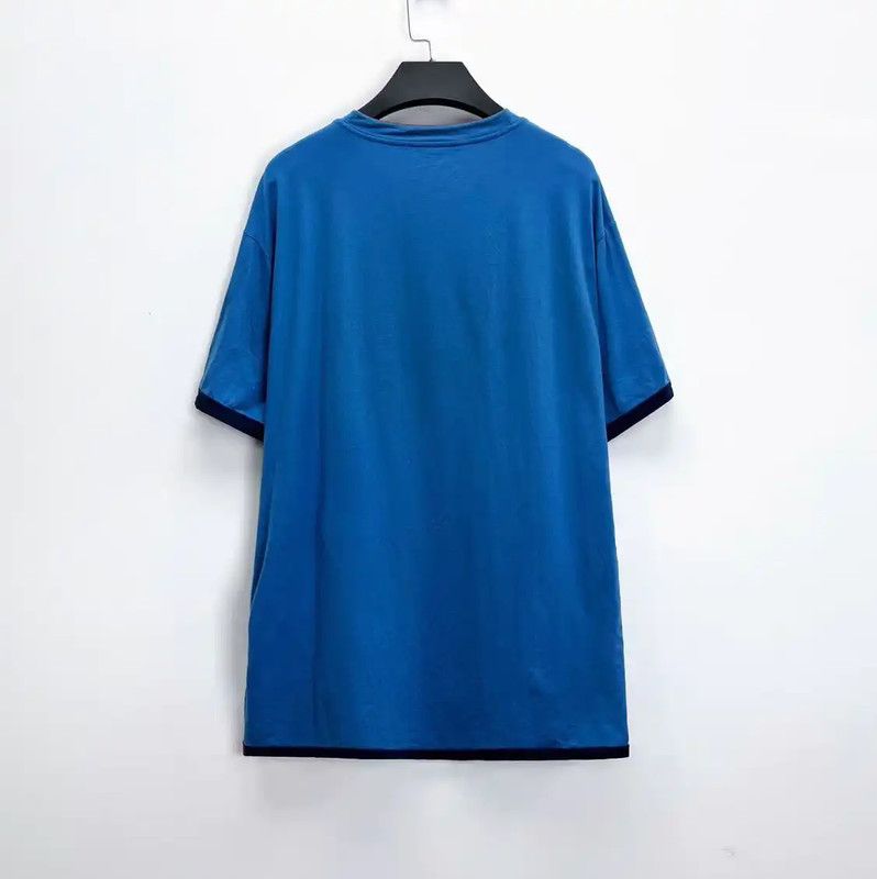 Prada Prada Blue Cotton Logo Short Sleeve T-Shirt Size US XXL / EU 58 / 5 - 2 Thumbnail