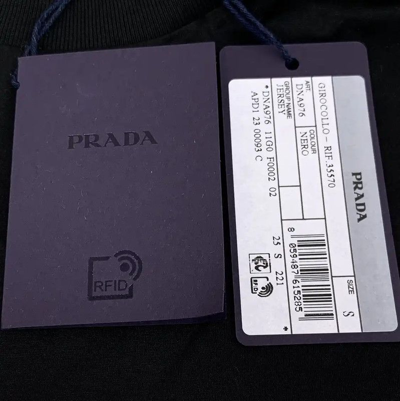 Prada Prada Black Cotton Men's T-Shirt Size US S / EU 44-46 / 1 - 5 Thumbnail