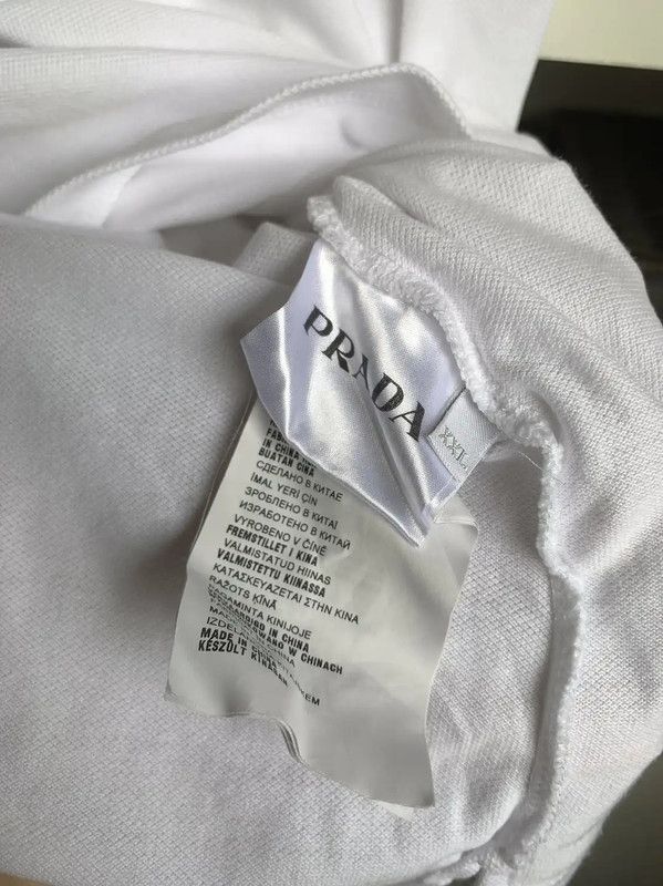 Prada Prada Men's White Cotton Short Sleeve Polo Size US XXL / EU 58 / 5 - 4 Thumbnail