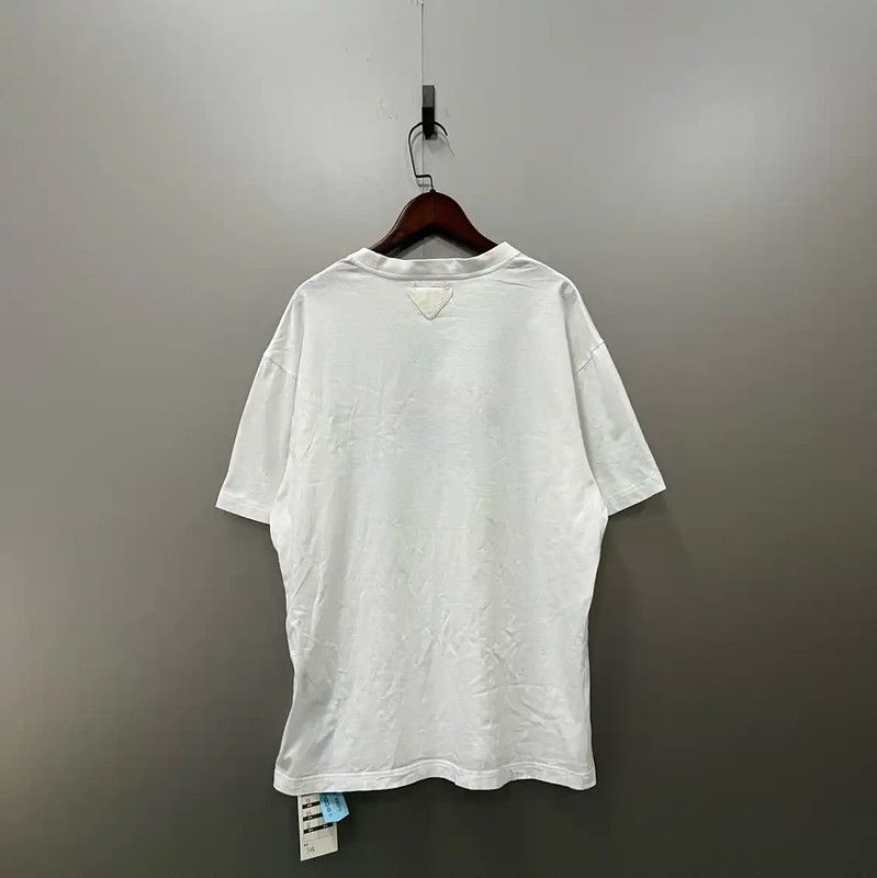 Prada Prada Summer Men's White Logo T-Shirt Size US M / EU 48-50 / 2 - 2 Thumbnail