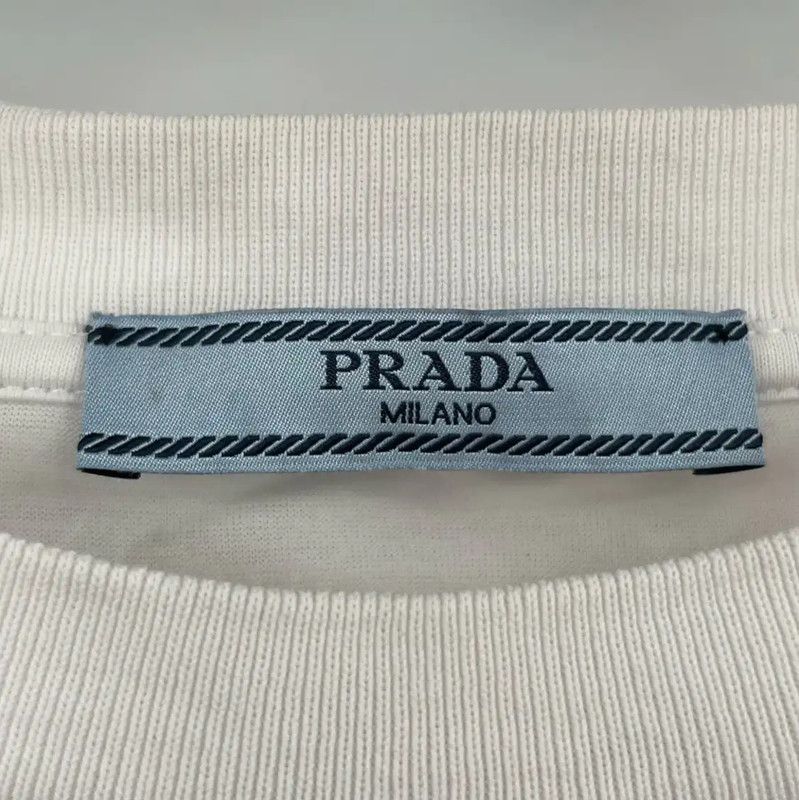 Prada Prada Summer White Cotton Short Sleeve T-Shirt Size US S / EU 44-46 / 1 - 4 Thumbnail