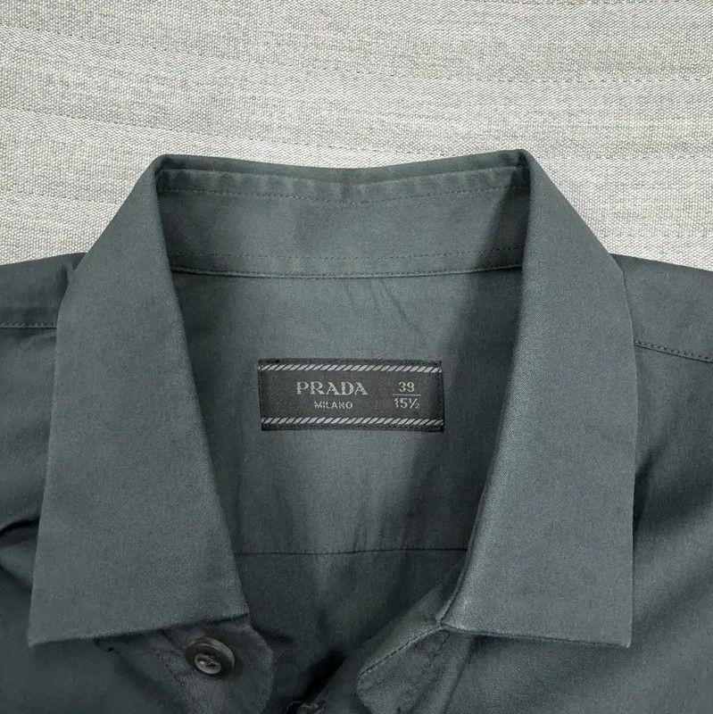 Prada Prada Green Long Sleeve Cotton Shirt Size US S / EU 44-46 / 1 - 2 Thumbnail