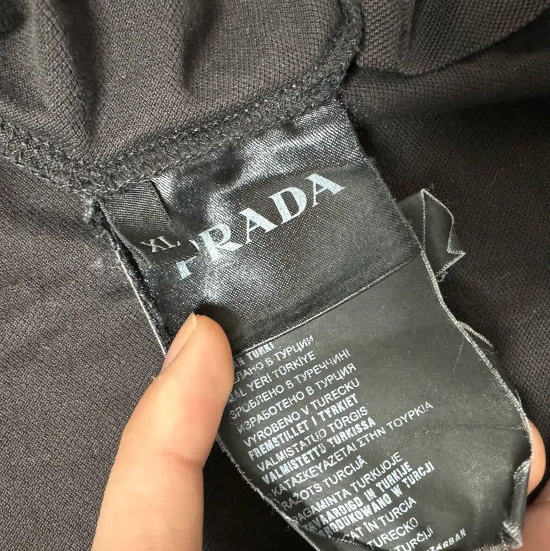 Prada Prada Black Cotton Men's Polo Shirt Size US XL / EU 56 / 4 - 4 Thumbnail