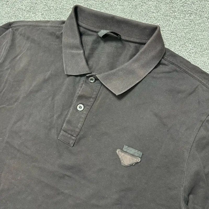 Prada Prada Black Cotton Men's Polo Shirt Size US XL / EU 56 / 4 - 3 Thumbnail
