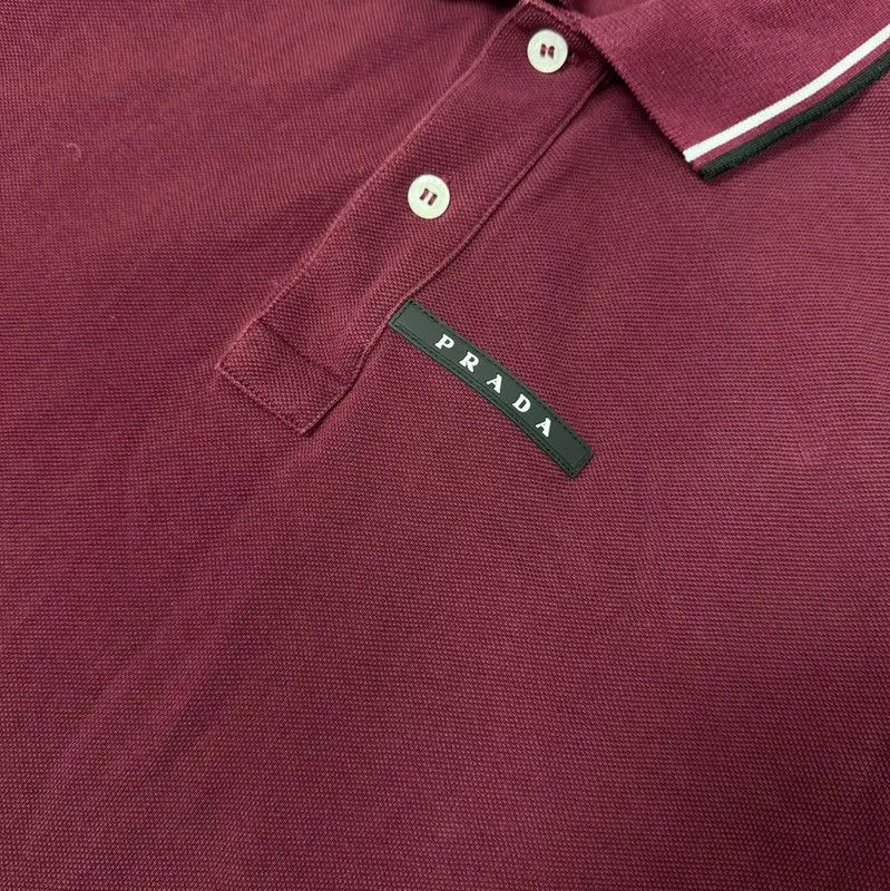 Prada Prada Red Cotton Men's Polo Shirt Size US L / EU 52-54 / 3 - 3 Thumbnail