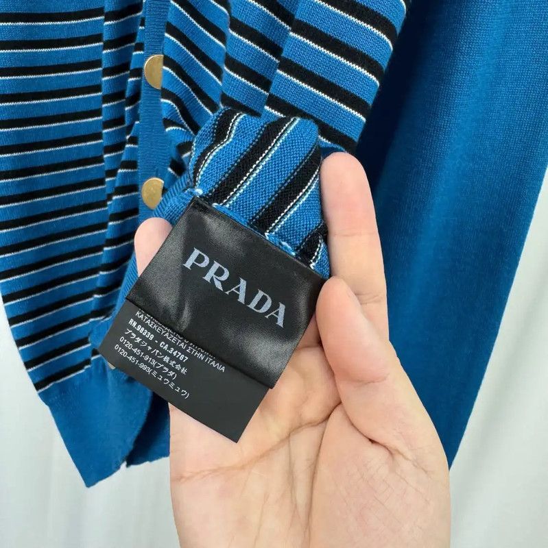 Prada Prada Striped Cardigan in Blue for Men Size US L / EU 52-54 / 3 - 4 Thumbnail