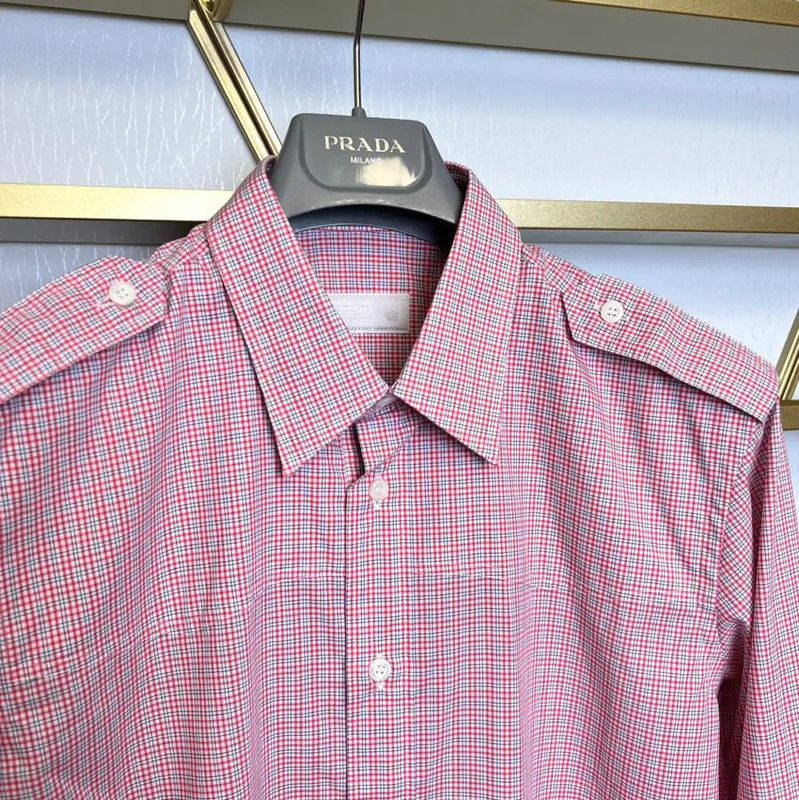 Prada Prada Pink Long Sleeve Cotton Shirt Size US XXL / EU 58 / 5 - 2 Thumbnail