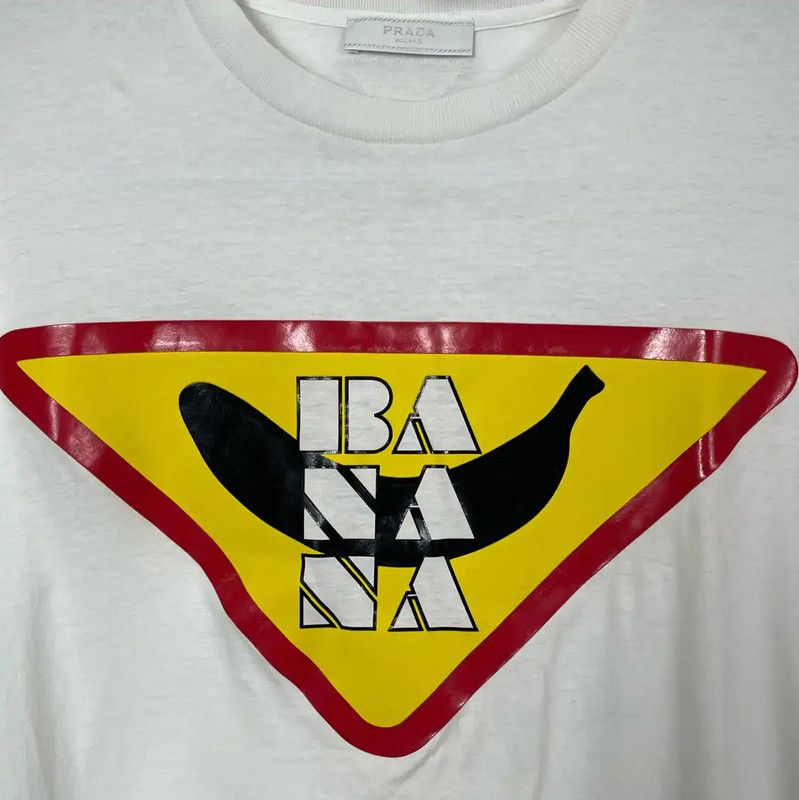 Prada Prada White Cotton Men's T-Shirt with Graphic Size US S / EU 44-46 / 1 - 4 Thumbnail