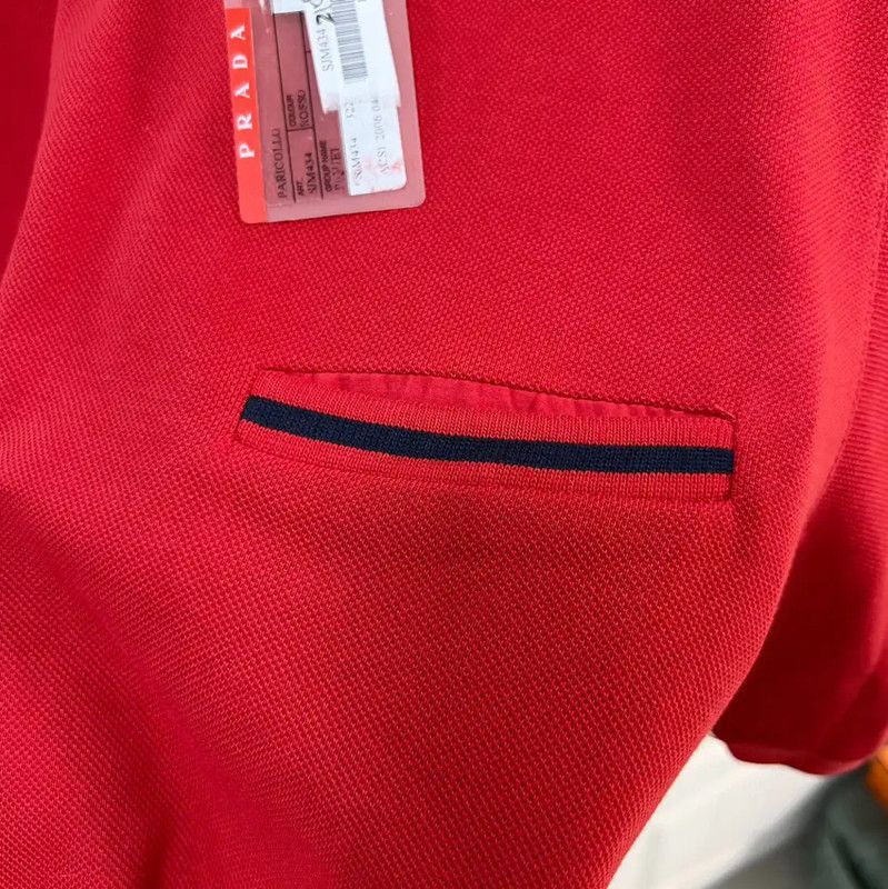Prada Prada Red Summer Cotton Short Sleeve T-Shirt Size US XL / EU 56 / 4 - 5 Thumbnail