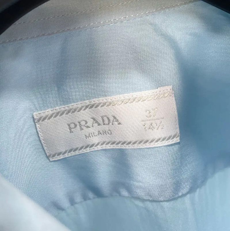 Prada Prada Men's Long Sleeve Shirt in Light Blue Size US M / EU 48-50 / 2 - 3 Thumbnail