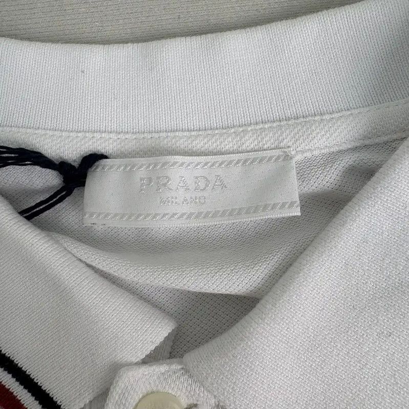 Prada Prada Men's White Cotton Polo Shirt Size US XXL / EU 58 / 5 - 3 Thumbnail