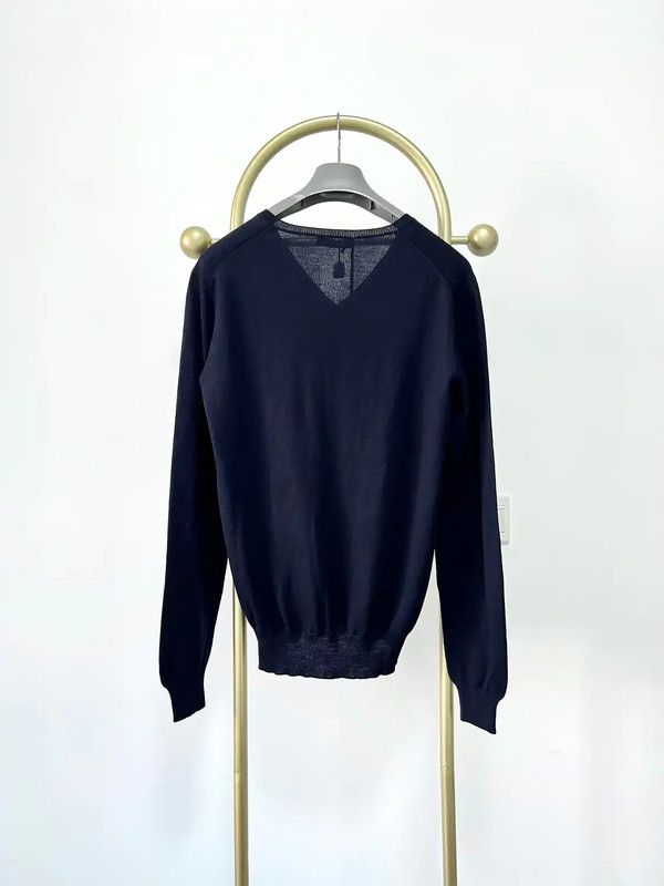 Prada Prada Men's XXL Deep Blue Wool Sweater Size US XXL / EU 58 / 5 - 4 Thumbnail