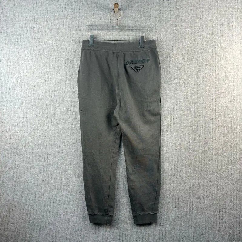 Prada Prada Gray Cotton Logo Sweatpants for Men Size US 34 / EU 50 - 3 Thumbnail
