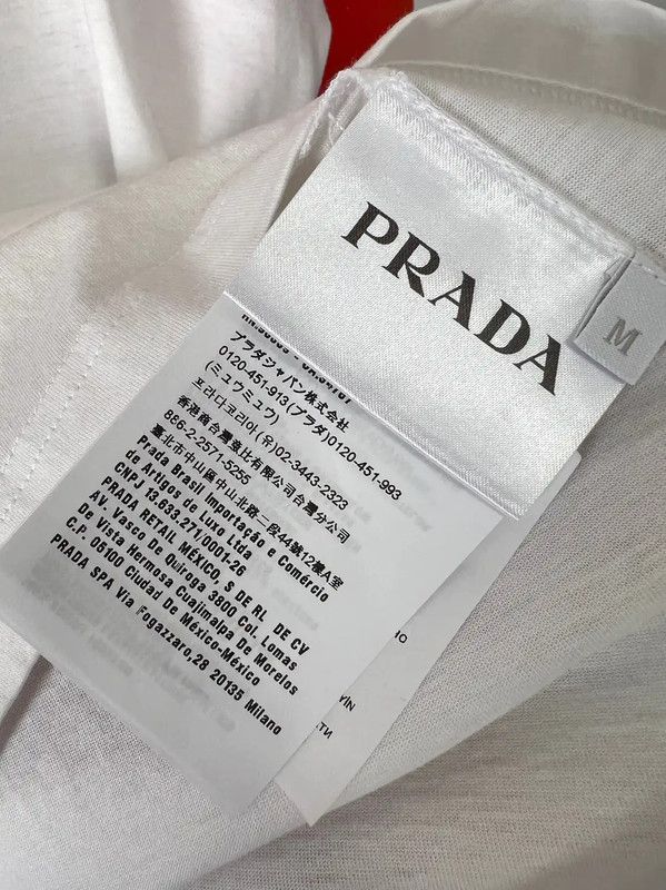 Prada Prada Men's Summer White Cotton T-Shirt Size US M / EU 48-50 / 2 - 7 Thumbnail