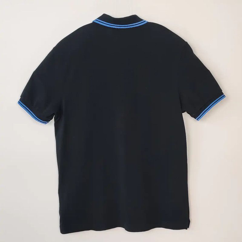 Prada Prada Men's Black Polo Shirt with Blue Accents Size US M / EU 48-50 / 2 - 2 Thumbnail