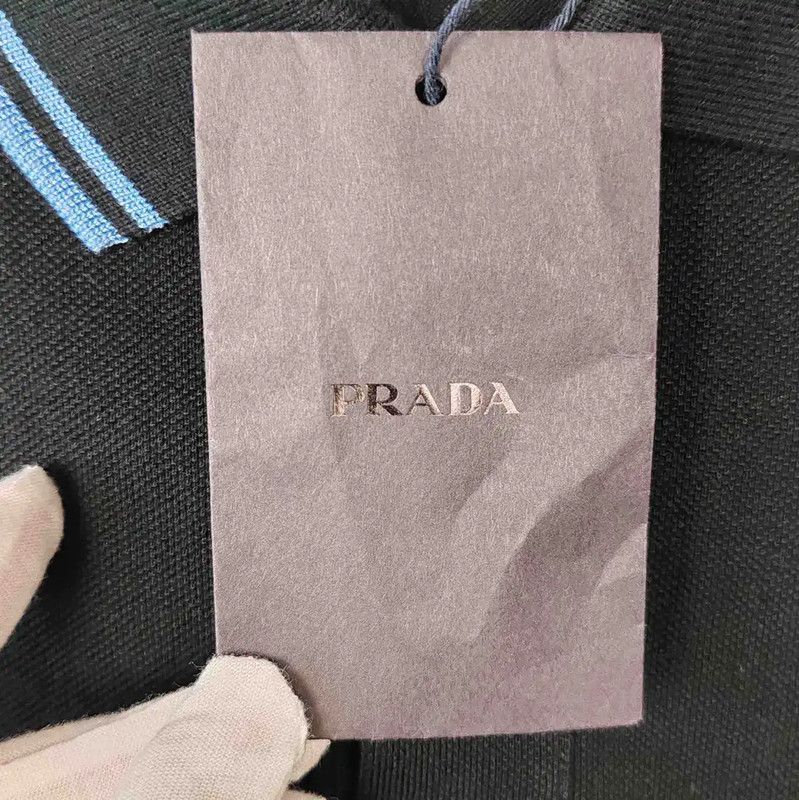Prada Prada Men's Black Polo Shirt with Blue Accents Size US M / EU 48-50 / 2 - 3 Thumbnail
