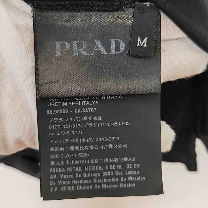Prada Prada Black Cotton Men's T-Shirt Size US M / EU 48-50 / 2 - 5 Thumbnail