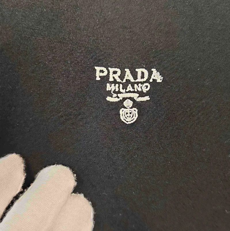 Prada Prada Black Cotton Men's T-Shirt Size US M / EU 48-50 / 2 - 4 Thumbnail