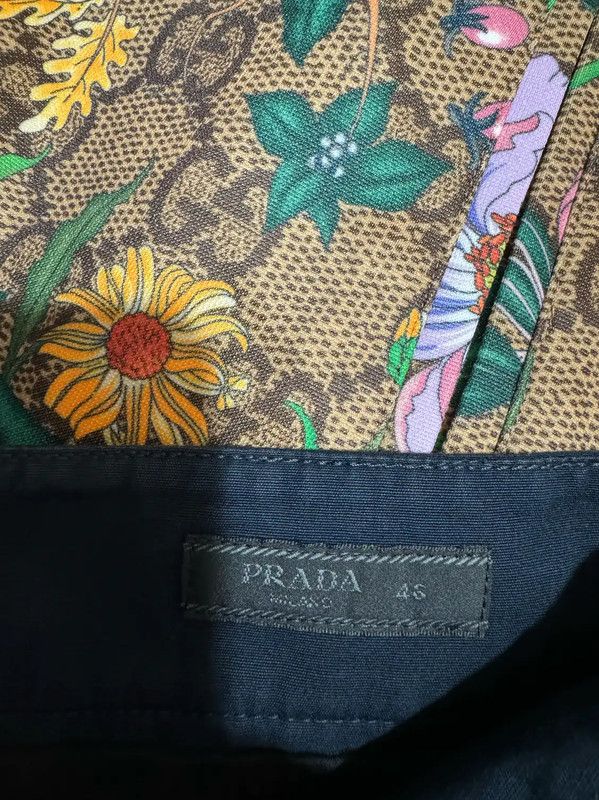 Prada Prada Black Cotton Logo Embroidered Men's Shorts Size US 26 / EU 42 - 4 Thumbnail