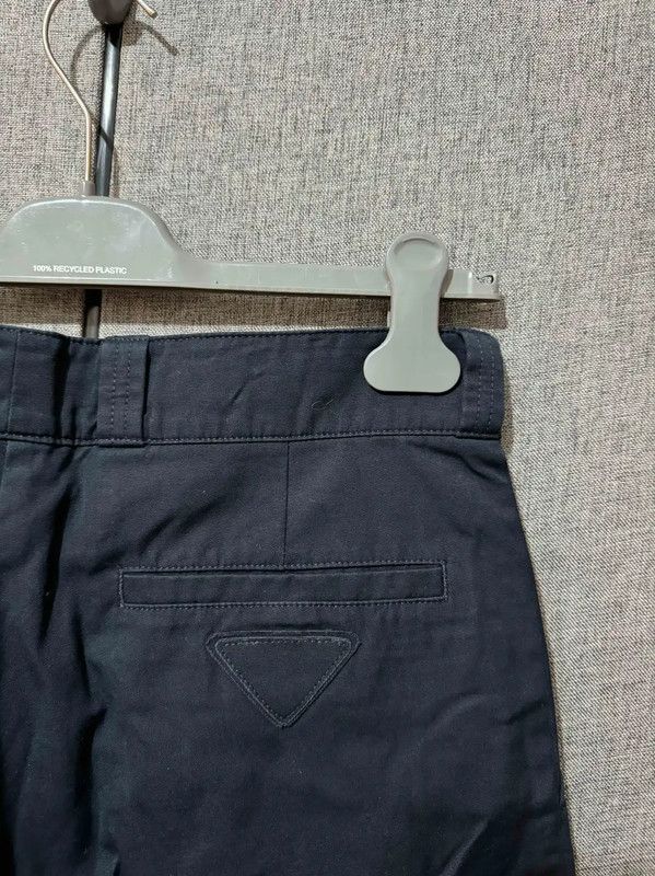Prada Prada Black Cotton Logo Embroidered Men's Shorts Size US 26 / EU 42 - 3 Thumbnail