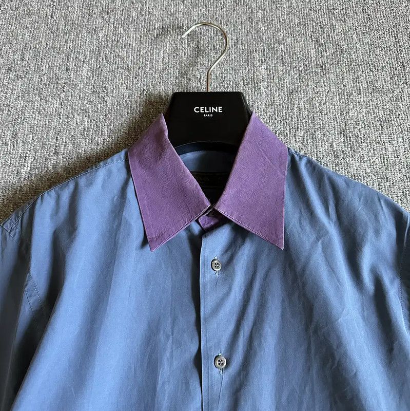 Prada Prada Men's Light Blue Long Sleeve Shirt Size US L / EU 52-54 / 3 - 2 Thumbnail