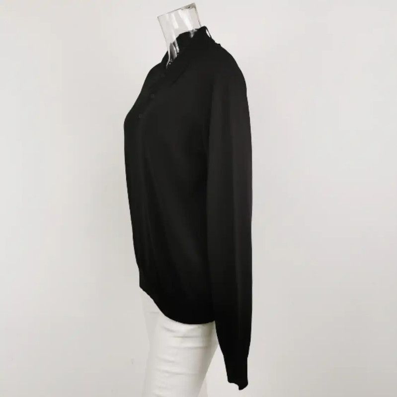 Prada Prada Black Long Sleeve Polo Size US XL / EU 56 / 4 - 2 Thumbnail