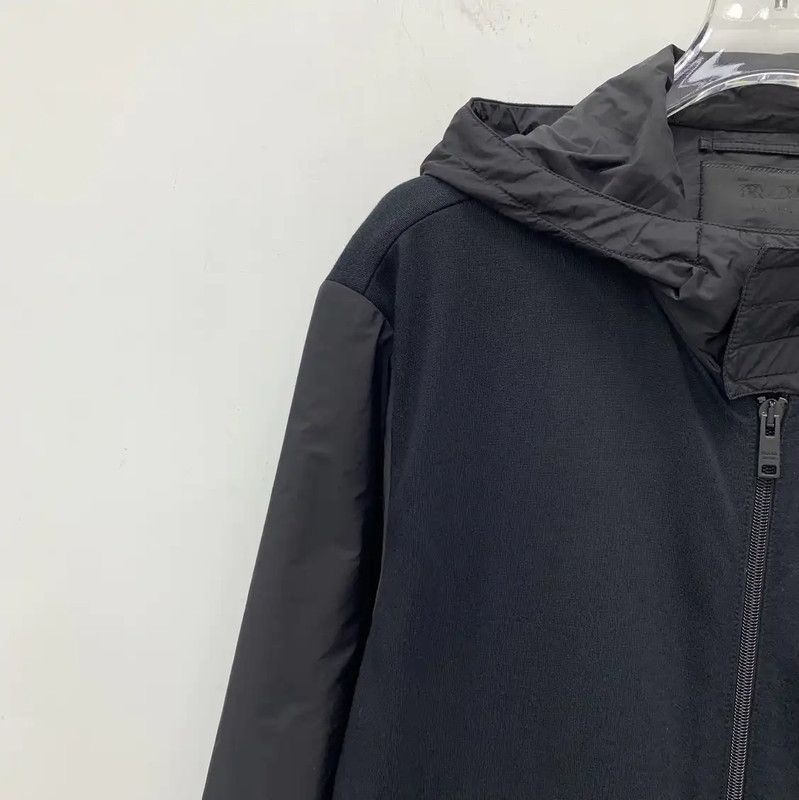 Prada Prada Black Cotton Men's Hooded Jacket Size US S / EU 44-46 / 1 - 2 Thumbnail