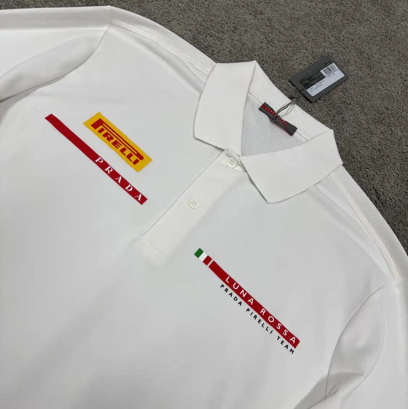 Prada Prada White Long Sleeve Polo for Men Size US XL / EU 56 / 4 - 2 Thumbnail