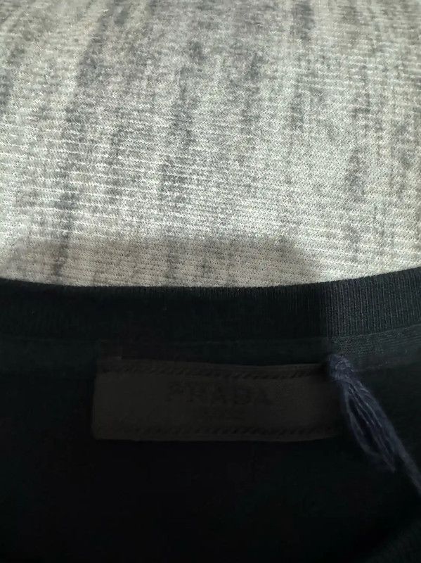 Prada Prada Black Cotton Logo T-shirt for Men Size US L / EU 52-54 / 3 - 2 Thumbnail