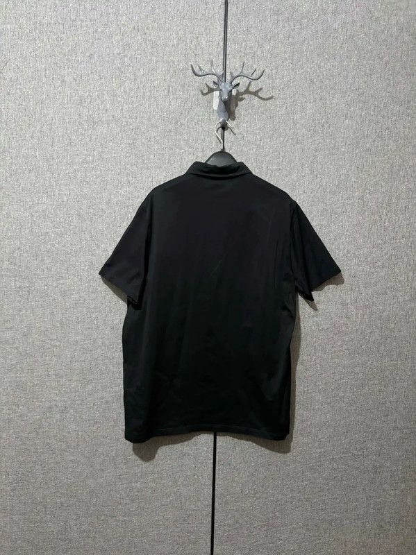 Prada Prada Black Silk Embroidered Logo Men's Polo Size US XL / EU 56 / 4 - 2 Thumbnail