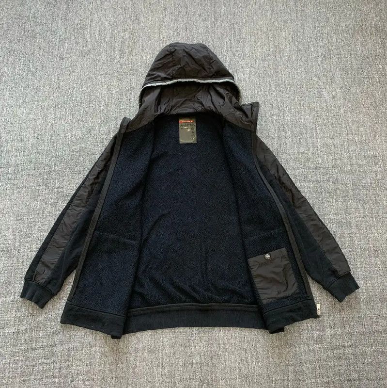 Prada Prada Black Cotton Hooded Jacket for Men Size US L / EU 52-54 / 3 - 3 Thumbnail