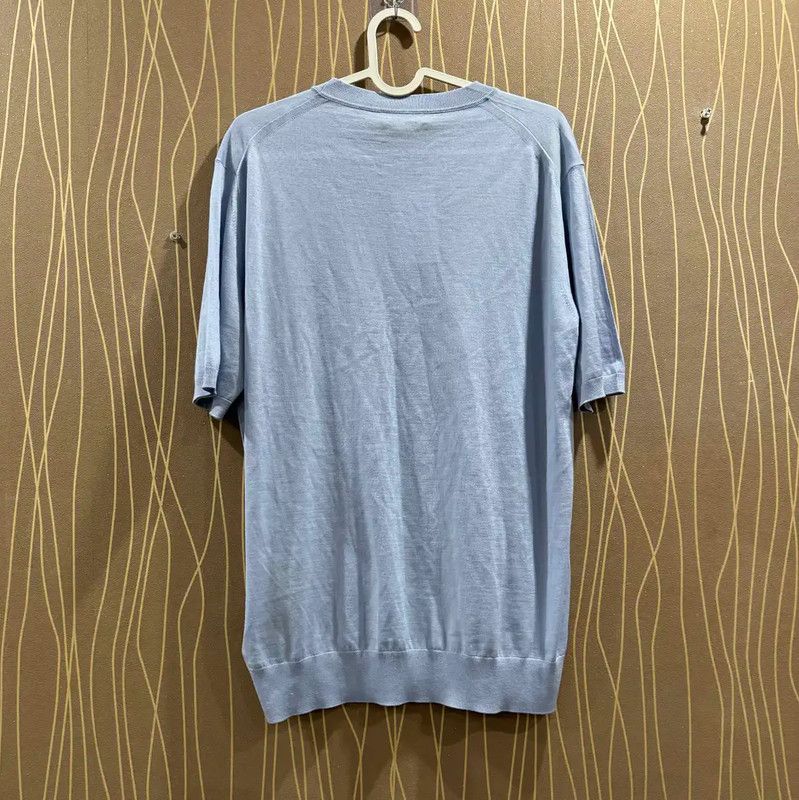Prada Prada Light Blue Wool Men's T-Shirt Size US M / EU 48-50 / 2 - 2 Thumbnail