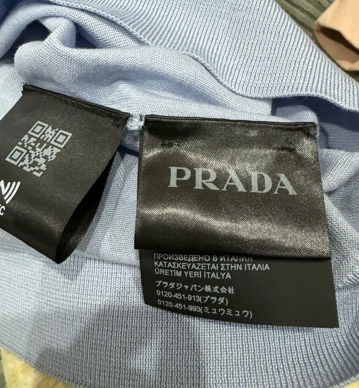 Prada Prada Light Blue Wool Men's T-Shirt Size US M / EU 48-50 / 2 - 4 Thumbnail