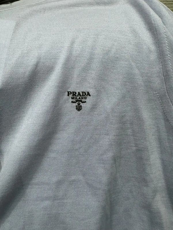 Prada Prada Light Blue Wool Men's T-Shirt Size US M / EU 48-50 / 2 - 3 Thumbnail