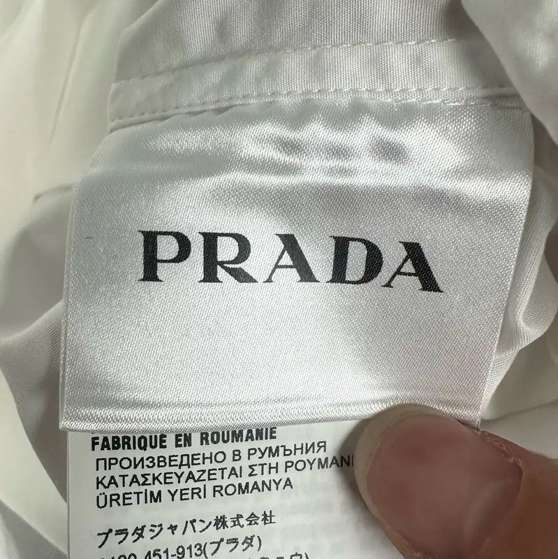 Prada Prada Men's White Long Sleeve Shirt Size US M / EU 48-50 / 2 - 2 Thumbnail