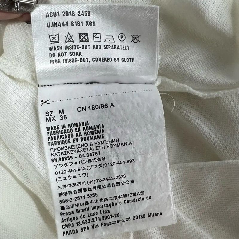 Prada Prada White Cotton Men’s Polo Shirt Size US M / EU 48-50 / 2 - 4 Thumbnail