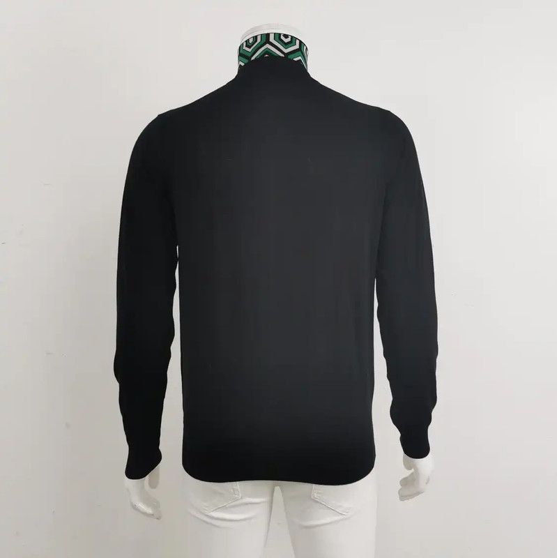 Prada Prada Black Wool Logo Knit Pullover for Men Size US L / EU 52-54 / 3 - 2 Thumbnail