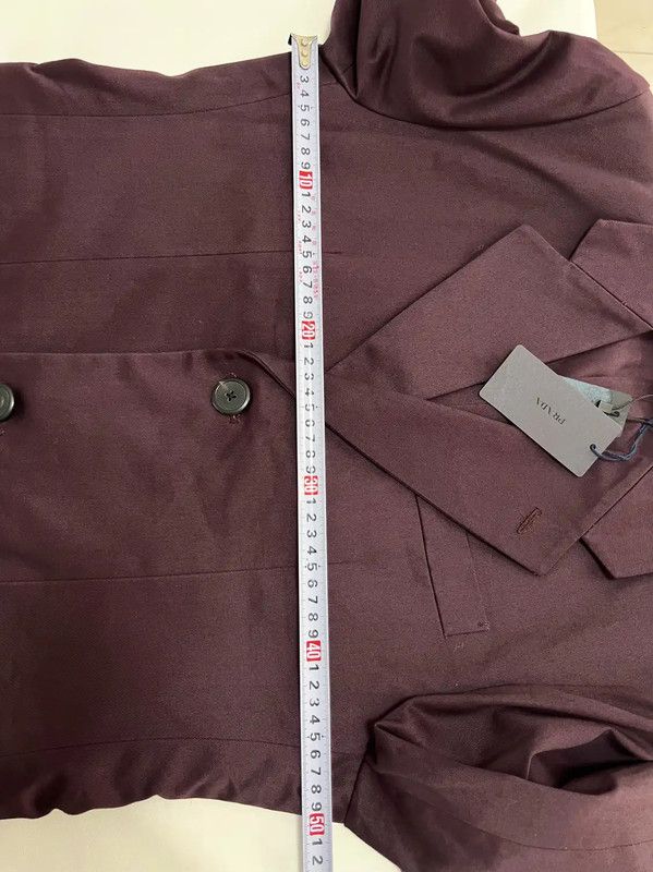 Prada Prada Burgundy Cotton Mid-Length Men's Coat Size US S / EU 44-46 / 1 - 6 Thumbnail