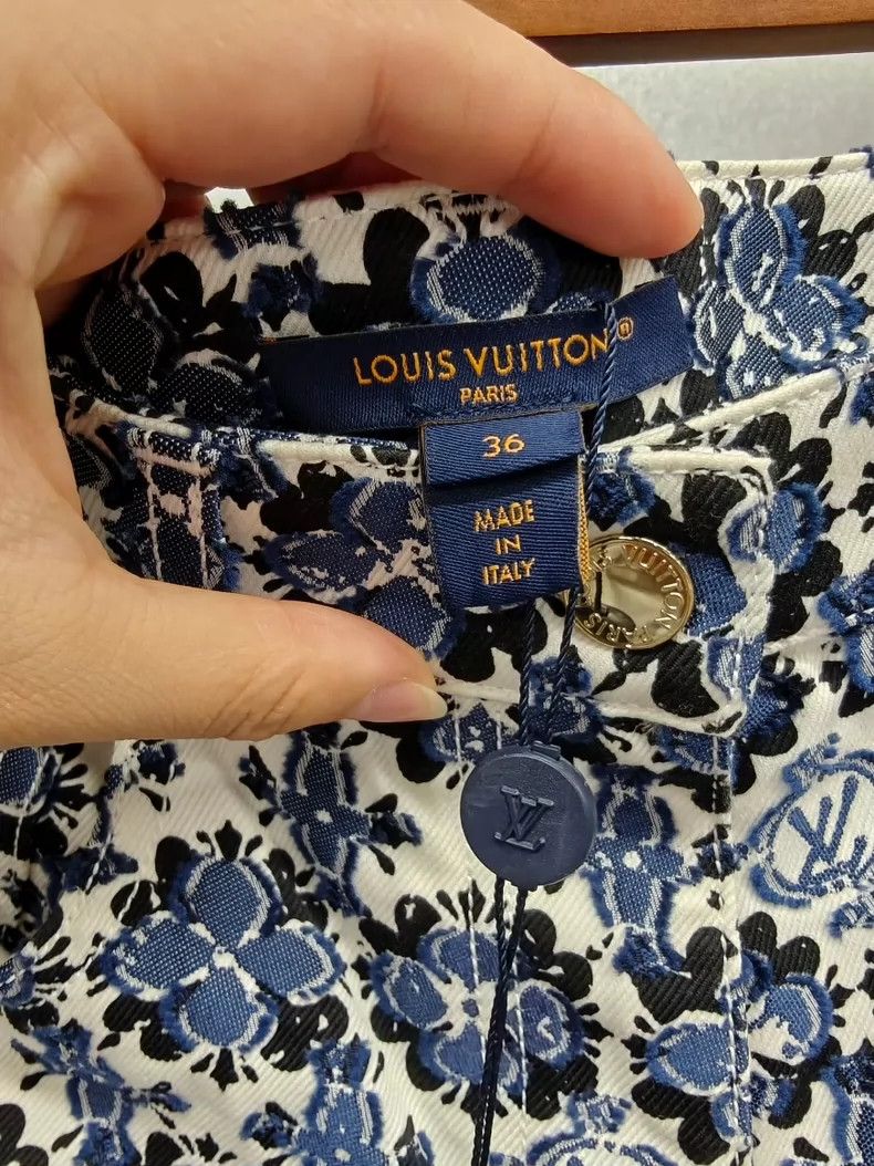 Louis Vuitton LV 24 Blue Floral Print Denim Jeans - dmc Size US 36 / EU 52 - 6 Thumbnail