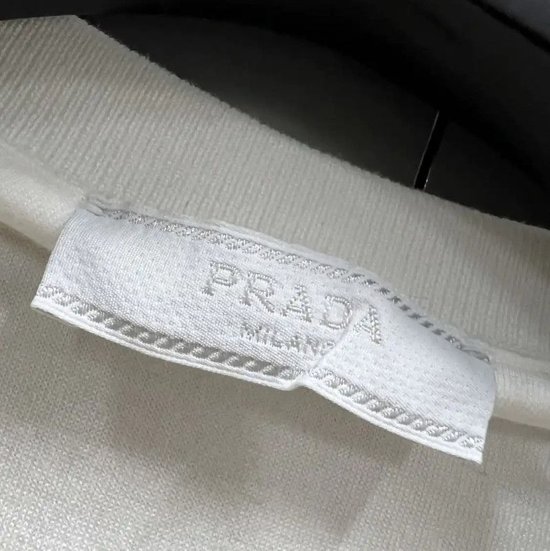 Prada Prada Summer White Cotton Short Sleeve T-Shirt Size US M / EU 48-50 / 2 - 2 Thumbnail