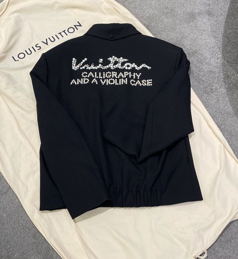 Louis Vuitton LV FW23 Logo Beaded Wool Jacket - dmc Size US XL / EU 56 / 4 - 3 Thumbnail