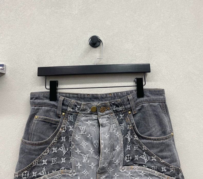 Louis Vuitton LV Logo Irregular Black Gray Jeans - dmc Size US 30 / EU 46 - 5 Thumbnail
