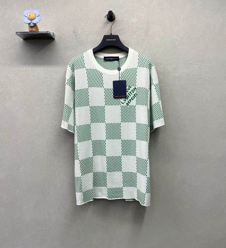 Louis Vuitton Louis Vuitton Green Checkerboard Tee - dmc Size US L / EU 52-54 / 3 - 2 Thumbnail