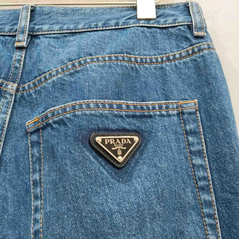 Prada Prada Casual Blue Cotton Trousers for Men Size US 44 / EU 60 - 2 Thumbnail