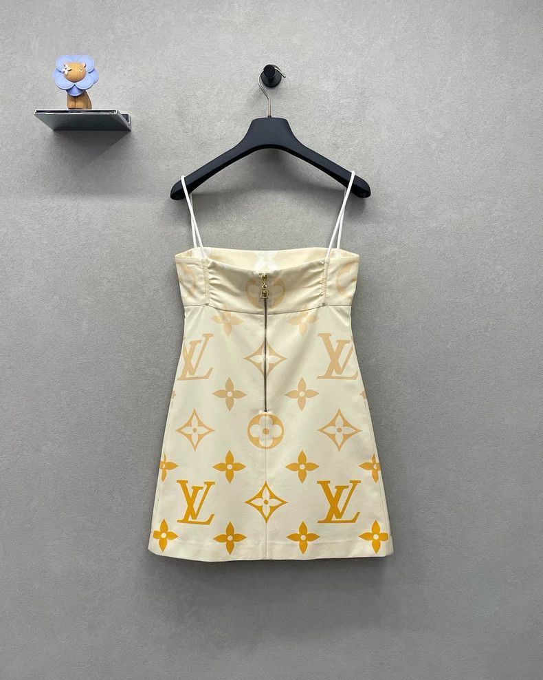 Louis Vuitton LV Cream Sling Short Dress - dmc Size US XS / EU 42 / 0 - 2 Thumbnail