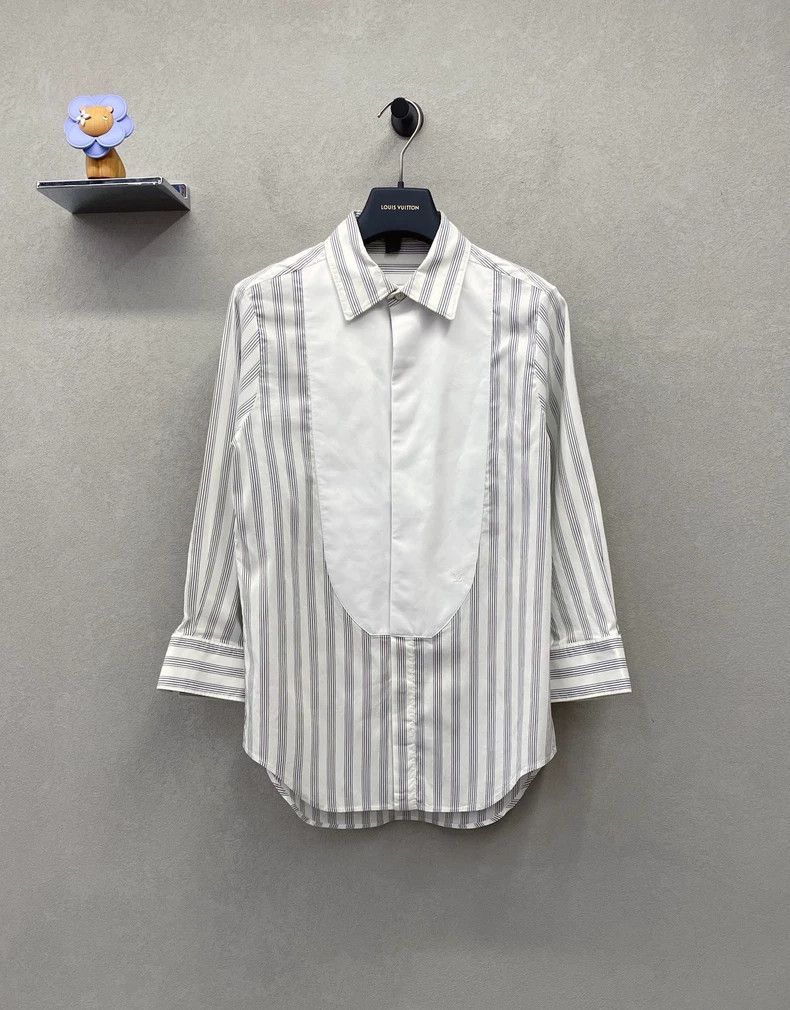 Louis Vuitton LV White & Gray Stripe Long Sleeve Shirt - dmc Size US S / EU 44-46 / 1 - 2 Thumbnail