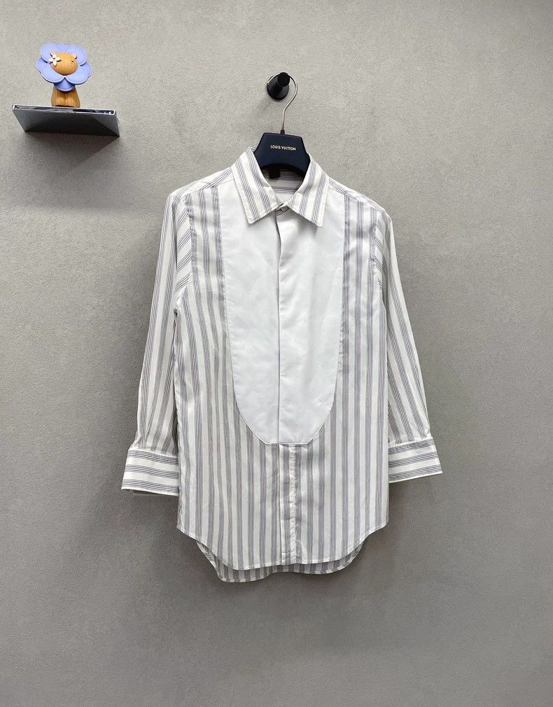 Louis Vuitton LV White & Gray Stripe Long Sleeve Shirt - dmc Size US S / EU 44-46 / 1 - 4 Thumbnail