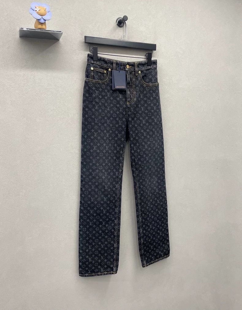 Louis Vuitton Louis Vuitton Black Monogram Jeans - dmc Size US 36 / EU 52 - 3 Thumbnail