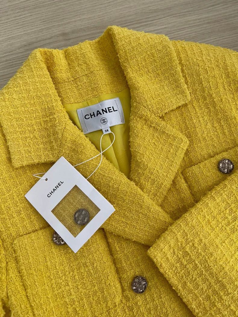 Chanel Chanel 2022 Yellow Woven Jacket FR38 - dmc Size US M / EU 48-50 / 2 - 4 Thumbnail
